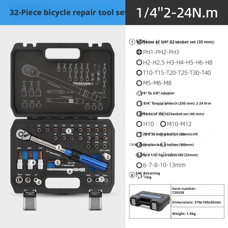 Set da 32 pezzi B [1/4" 2-24N.m]