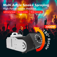 Machine à Fumée Pivotante DMX512 3000 W Orientable Multi-Angles avec Télécommande et Lumières LED RVB 12x3W