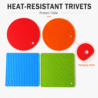 Sous-plat en silicone alvéolé de 8 mm d'épaisseur avec logo personnalisé, résistant à la chaleur, antidérapant, rond ou carré, pour cuisine et table