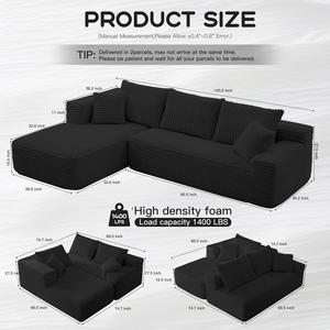 Sofá Esquinero Económico Envasado al Vacío, Sofá Cama de Pana, Compresión Plegable, Sofá de Tela Compresible - Product Image 5