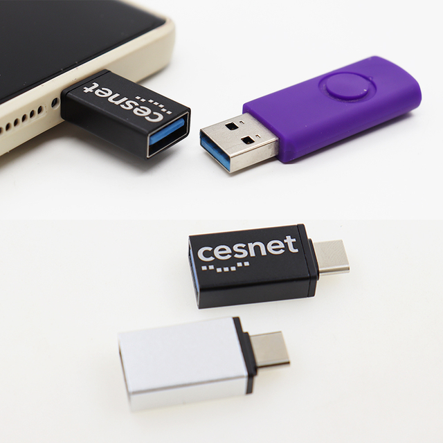 Custom logo Phone Data Transfer Adapter Unique Design Typ C Usb Data Interface Metal Usb c Adapter