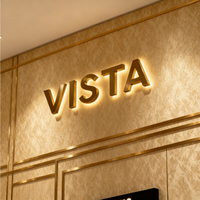 Enseigne personnalisée en 3D avec rétroéclairage LED pour hôtel, école, café, avec étanchéité IP65, options multicolores