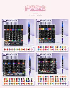 Juego de Marcadores de Arte de Doble Punta con Brillantina para Pintar el Cabello en Dos Colores, Rotuladores de Acuarela de Punta Suave, Suministros de Papelería del Fabricante - Product Image 6