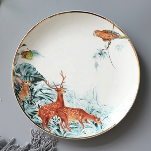 Customized Wholesale <b>8</b> Pcs England Luxury Dining Room Animal Pattern Home Decors Porcelain Dishes and Plates - Product Image 4