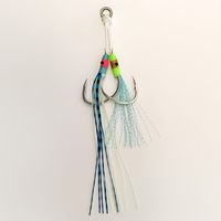 Hameçons doubles Haikewei avec anneau en huit pour la pêche, hameçons à ardillons en fer haute résistance, utilisables en eau salée et en eau douce