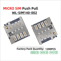 WECONN WL-SIM140-002 Connecteur de carte MICRO SIM 8 broches + 2 H=1.40mm Push-Pull avec interrupteur de détection, certifié ROHS/REACH