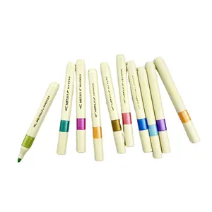 사각 모양 금속 페인트 컬러 골드 실버 영구 마커 펜 방수 반짝이 페인트 펜