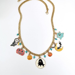 Collar de Moda Hip Hop para el Día de Todos los Santos, Joyería Fina, Accesorios, Collar con Colgante de Calabaza Fantasma para Mujer - Product Image 4