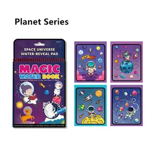 Seri Planet DIY Buku Air Ajaib Papan Gambar Lukisan Anak-anak Mewarnai Pena Ajaib untuk Anak-anak