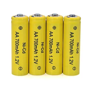 Ni-CD AA 700mAh Battery Cell NICD Battery Aa 700mAh 1.2V Rechargeable Battery With Solder Pins Toy