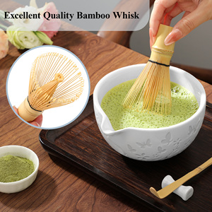 Juego de Té Matcha Japonés Tradicional de 7 Piezas de Alta Calidad, Tazón de Cerámica Grabado, Batidor de Bambú, Juego de Herramientas para Matcha con Diseño de Mariposa - Product Image 4