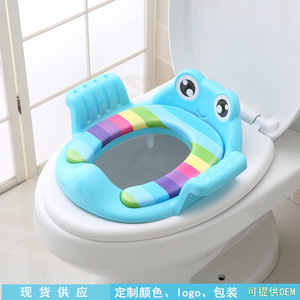 Baby <b>Potty</b> Seat With Handrails Large Size For 1-2 Years Kids Toilet <b>Training</b> PP Material Pink Green Blue Colors - Product Image 5