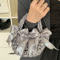 Mode tissé à la main Crochet sac panier fourre-tout seau sacs de soirée Banquet main sac à bandoulière femme fête sac à main Sac tendance 2024 sac