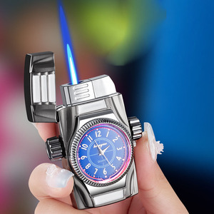 Accendino 3-in-1 con Orologio e Fidget Spinner - Accendino Multifunzione Antivento a Fiamma Jet con Orologio al Quarzo e Antistress - Product Image 4