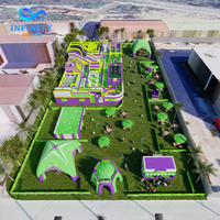 Parc de jeux gonflables commercial clé en main, fabrication sur mesure pour parc d'attractions extérieur