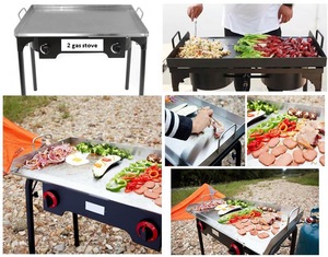 <span class=keywords><strong>Parrilla</strong></span> de gas rectangular universal SS201 placa portátil barbacoa cocina plana Griddleoil Pan con dos asas - Product Image 3
