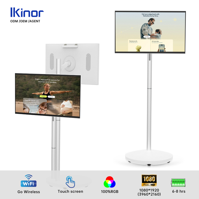 32 Inch Smart TV Wireless Moving Portable Touch Screen LCD with Full HD Android 15 1080p 75Hz Refresh Rate