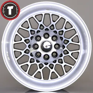 Mags 2021 vendita calda 13 15 16 pollici 24 raggi ruota da corsa pcd 4x100 argento con rivetti cerchi per auto ruota a maglia profonda