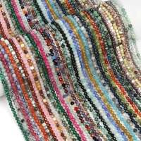Perles en vrac de pierres semi-précieuses naturelles facettées de petite taille (2/3/4 mm) : Unakite, Œil de tigre, Pierre du soleil, Amazonite – Fil de 15 pouces pour la vente en gros