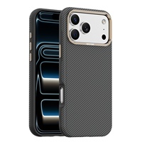 Coque de téléphone portable pour 17 Pro Max, design animal, motif fibre de carbone, aspiration magnétique, protection anti-chute, protection de l'objectif