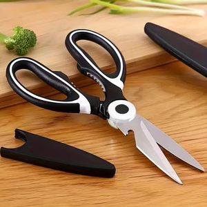 Ciseaux de cuisine multifonctionnels en acier inoxydable avec lame robuste, manche en plastique durable et couvercle en PP – Offre spéciale - Product Image 5