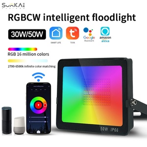 Projecteur LED intelligent WiFi RGB IP65 pour jardin, étanche, avec minuterie, éclairage paysager extérieur, contrôlable par application - Product Image 5