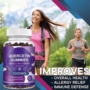 बायोकैरो क्यूरेटिन गुम्मीज 100 मिलीग्राम क्यूरसेटिन विटामिन सी विटामिन डी प्रतिरक्षा समर्थन पूरक ब्रोमेलेन इचिनेसिया दैनिक डमी कैंडी - Product Image 5