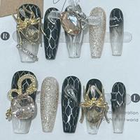 Ongles artificiels 3D faits main en ABS à presser, motif Halloween, pour salon de manucure, vente en gros, application sur les doigts