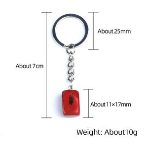 Porte-clés en pierre naturelle de cristal, pendentif en quartz en forme de bloc oblong, cadeau souvenir, vente en gros - Product Image 5