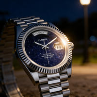 Produits personnalisés avec cadran ciel étoilé dernier cri de l'usine Mouvement japonais NH36 Miyota 8285 Montre mécanique pour homme