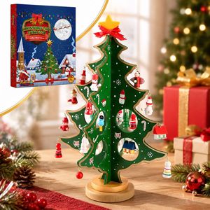 Calendario de Adviento de Madera DIY con Árbol de Navidad, 24 Días de Sorpresas, Calendario de Cuenta Regresiva con Mini Adornos Colgantes de Navidad - Product Image 6