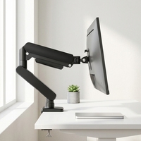 Soporte Ergonómico para Monitor con Resorte de Gas Negro Mate, para Escritorio Individual, 32 Pulgadas, 5 Millones de Unidades Producidas Anualmente, Precio Directo de Fábrica, Resistente, de 2 a 10 KG