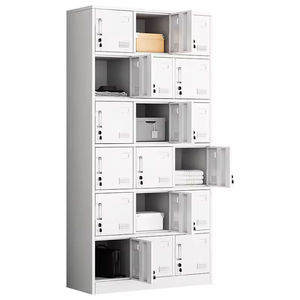 ล็อกเกอร์เหล็ก18ประตูพร้อมล็อคสำหรับจัดเก็บสิ่งของต่างๆที่เหมาะสำหรับโรงยิมและหอพัก - Product Image 2