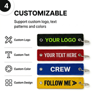 Porte-clés tissé avec logo personnalisé, étiquette brodée pour cadeaux promotionnels de marque
