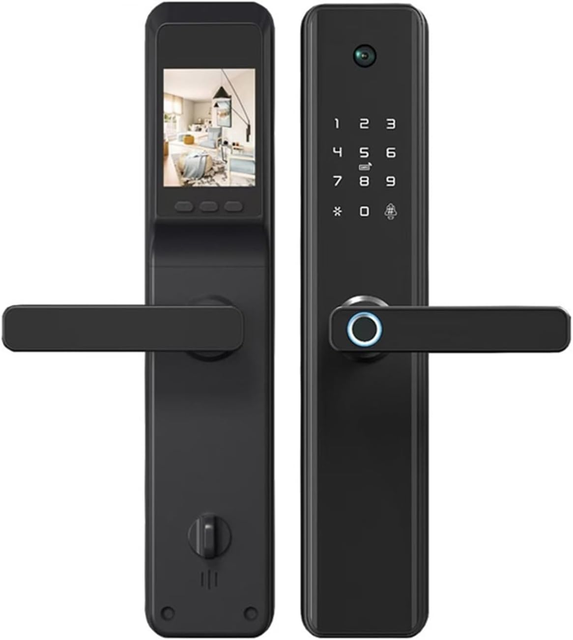 Zinc Alloy Smart Home Security Door Lock 6068 Biometric Fingerprint Keyless Code Video Screen Cloud Data Smart Lock Video Screen