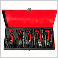 Kit de réparation de filetages OEM en gros, 131 pièces, avec embouts hélicoïdaux HSS M5-M12 pour filetages dénudés, pour l'entretien automobile, en coffret rigide