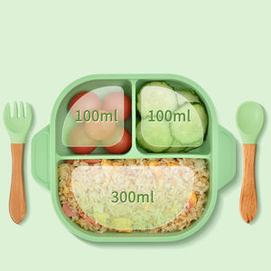 ชามซิลิโคนสำหรับเด็ก 3 ช่อง น่ารัก ใช้งานในครัวเรือน ปลอดภัยสำหรับอาหาร เหมาะสำหรับป้อนอาหารและให้นมเด็กวัยหัดเดิน ผลิตภัณฑ์สำหรับเด็ก - Product Image 3