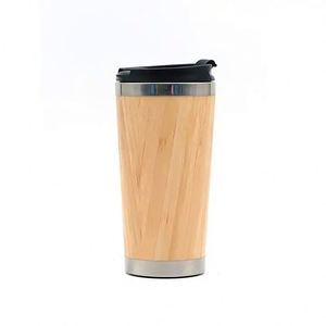 Wooden Mug Leak Proof Bamboo Stainless <b>Steel</b> Insulated Travel Car Travel Water <b>Bottle</b> With Wood Handles Coffee Beer Barrel Lid - Product Image 4