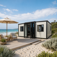 Maison conteneur pliable 20 pieds à double aile, installation rapide, préfabriquée en acier, pour camping
