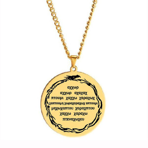 HLSS668 Anthologie magique du dragon du <span class=keywords><strong>Greco</strong></span> égyptien PGM Gravure au laser Talisman Amulette Collier pendentif en acier inoxydable - Product Image 1