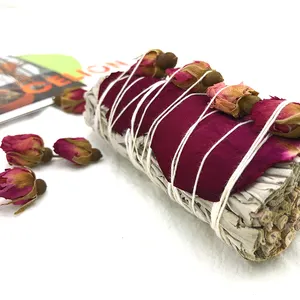 Распродажа с завода, палочки для благовоний с белым шалфеем, палочки для домашней уборки, ароматерапия, добавление лепестков роз и цветов розы
