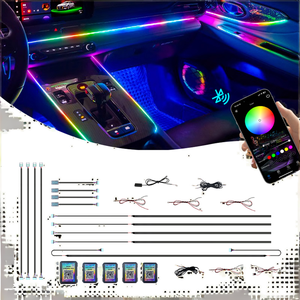 Éclairage d'ambiance intérieur universel RGB 64 couleurs, haute qualité, 12V 3-5W, projecteur LED pour voiture, bande lumineuse, lumière d'ambiance - Product Image 2