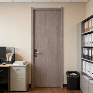 <span class=keywords><strong>Porte</strong></span> composite insonorisée 46 dB, imperméable, gris clair, grain de montagne, placage PVC, design minimaliste, pour hôtel, bureau, chambre - Product Image 2