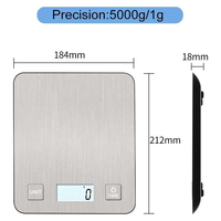 Balance de cuisine électronique numérique en acier inoxydable de haute précision, grande capacité 5KG/1G, étanche, pour usage domestique, certifiée CE, OEM/ODM