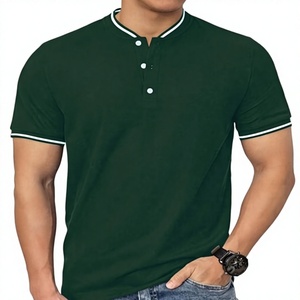 เสื้อโปโลผู้ชายผ้าถักผสมโพลี/คอตตอน คอเฮนลีย์ ระบายอากาศได้ดี ทนทาน เหมาะสำหรับเล่นกอล์ฟ สินค้าขายส่งยอดนิยมช่วงซัมเมอร์ - Product Image 4