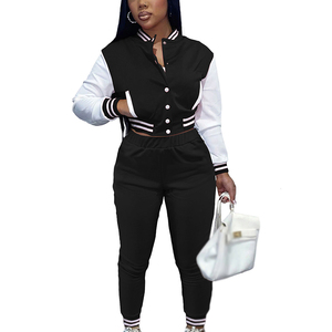 Set di <span class=keywords><strong>Abbigliamento</strong></span> Femminile Due Pezzi Moda Invernale Autunnale Uniforme da Baseball Giacca da Donna Set Due Pezzi - Product Image 4