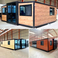 Maison conteneur pliable et extensible 20ft 30ft 40ft, portable, mobile, résistante aux ouragans, entièrement meublée, pour extérieur, stockage, préfabriquée, mini-maison
