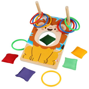 Montessori bébé anneau en bois lancer sac de sable jeu éducatif apprentissage aides pédagogiques Juguetes Para Nias De 9 a <span class=keywords><strong>12</strong></span> jouets pour enfants - Product Image 1