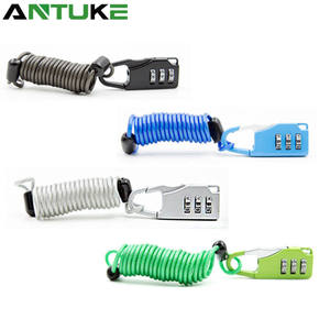 Antuke Candado de combinación con cable de alambre para casco, 150 cm, aleación de zinc, portátil, para motocicleta, bicicleta, uso en exteriores - Product Image 1