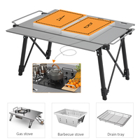 Table de barbecue coréen pliable en aluminium à hauteur réglable pour l'extérieur, prix de gros, table tactique portable IGT pour le camping